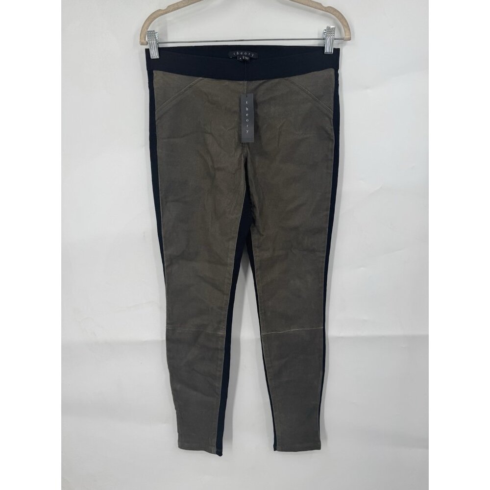 Theory Cullen Lambs Leather Legging Women 8 Brown Black NEW Western‎ Granolagirl